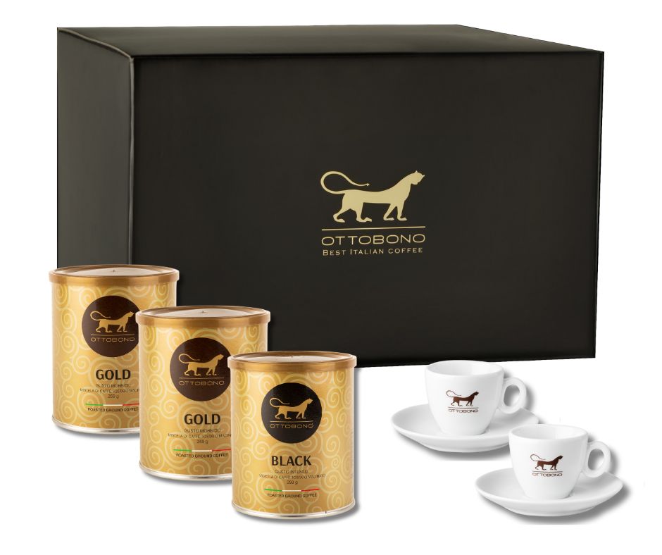3 Lattine macinato da 250g + 2 Tazzine da caffè
